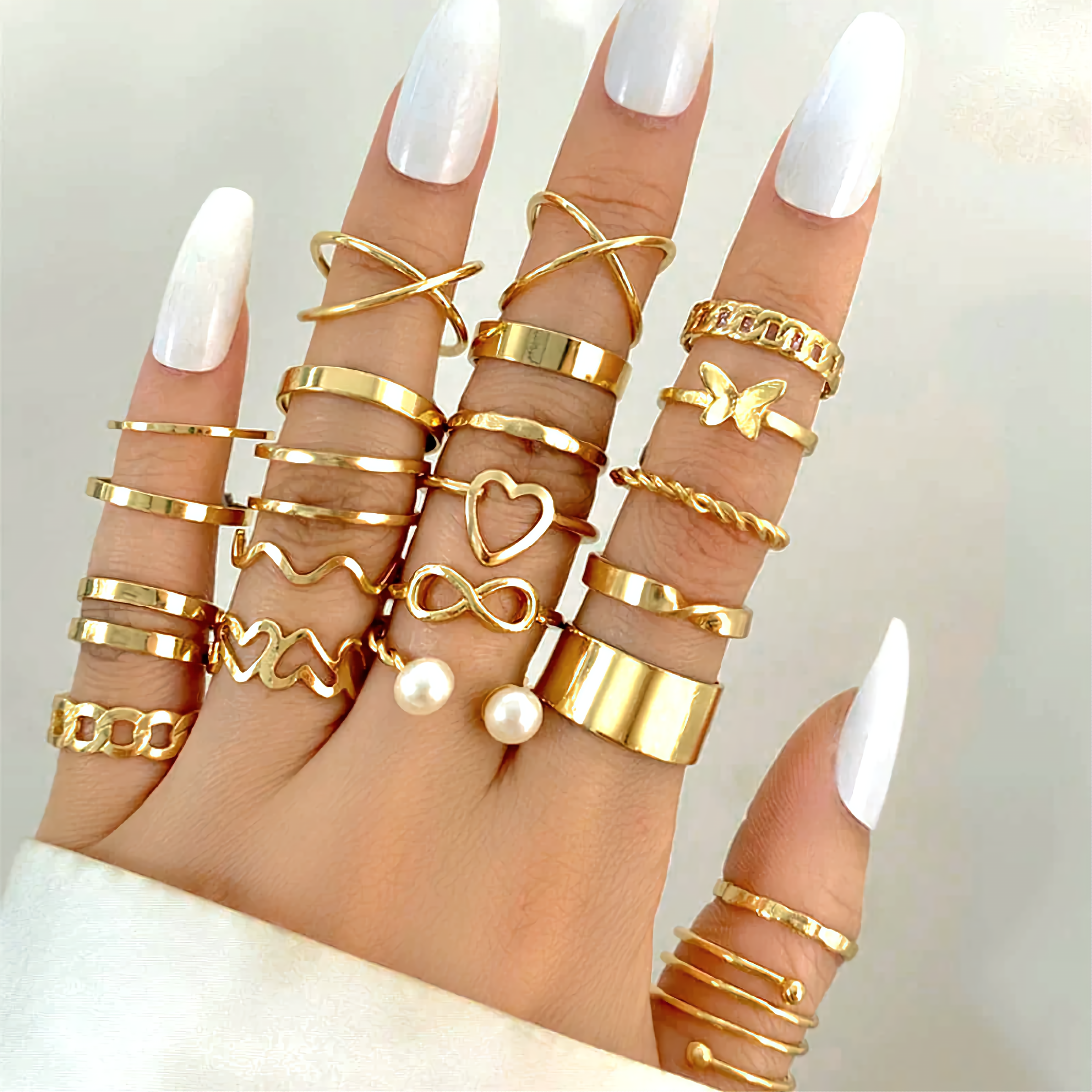 Buy Barode Boho Joint Knuckle Rings Gold Multi Size Finger Ring Set with  Cresent Rhinestones Moon Stackable Hand Jewelry for Women and Girls (12Pcs)  at Amazon.in